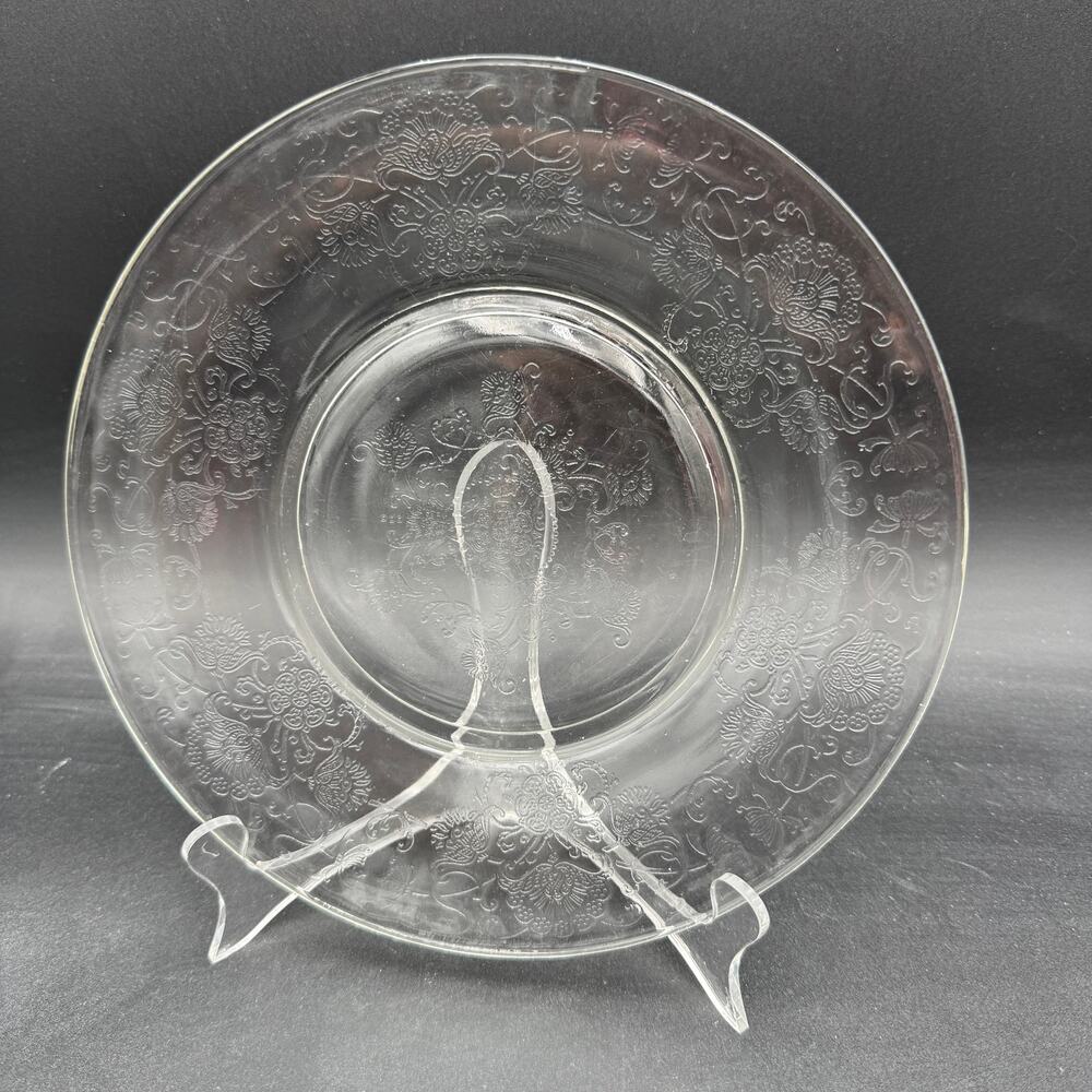 Vintage Hazel Atlas Depression Glass "Florentine 2" Clear Dinner Plate 1930s 10"